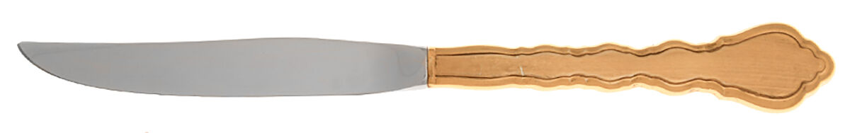 Golden Duet (Gold Electroplate) Steak Knife Individual Hollow, No Serrate HC by Oneida Silver-1