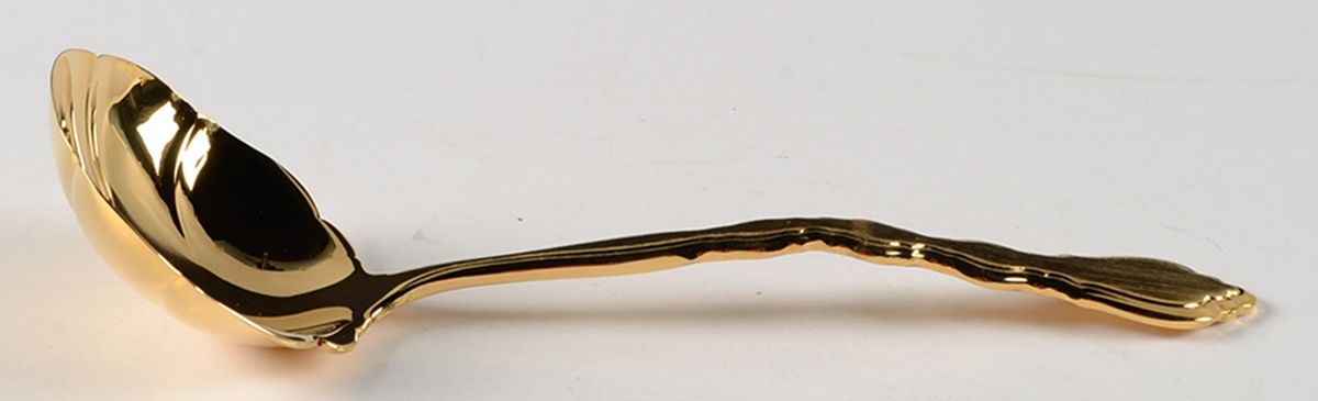 Golden Duet (Gold Electroplate) Solid Gravy Ladle by Oneida Silver-1