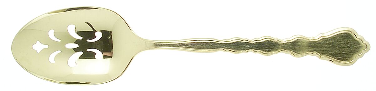 Golden Duet (Gold Electroplate) Pierced Tablespoon (Serving Spoon) by Oneida Silver-1