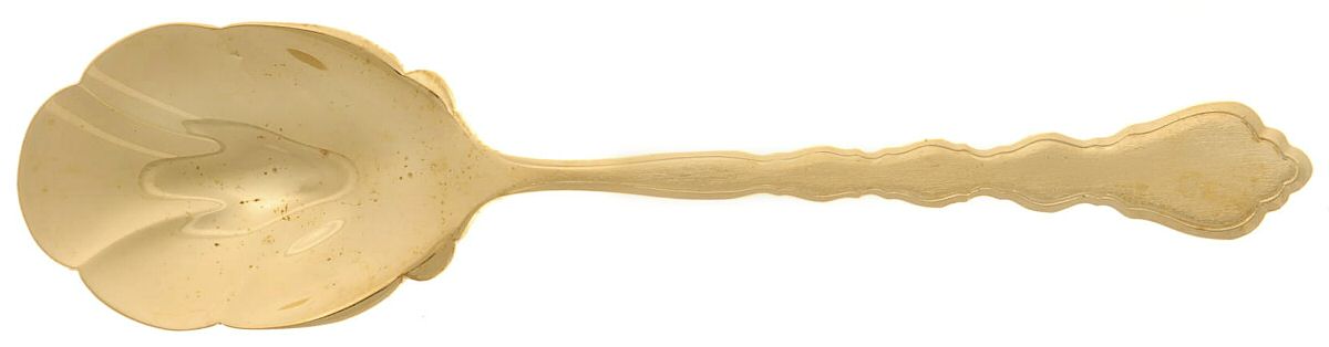 Golden Duet (Gold Electroplate) Sugar Shell Spoon by Oneida Silver-1