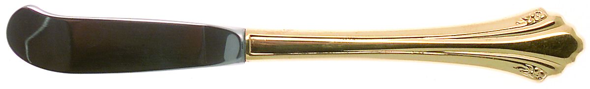 Golden Enchantment (Gold Electroplate, 1986) Butter Spreader Hollow Hdl-Paddle/Stainless Blade by Oneida Silver-1