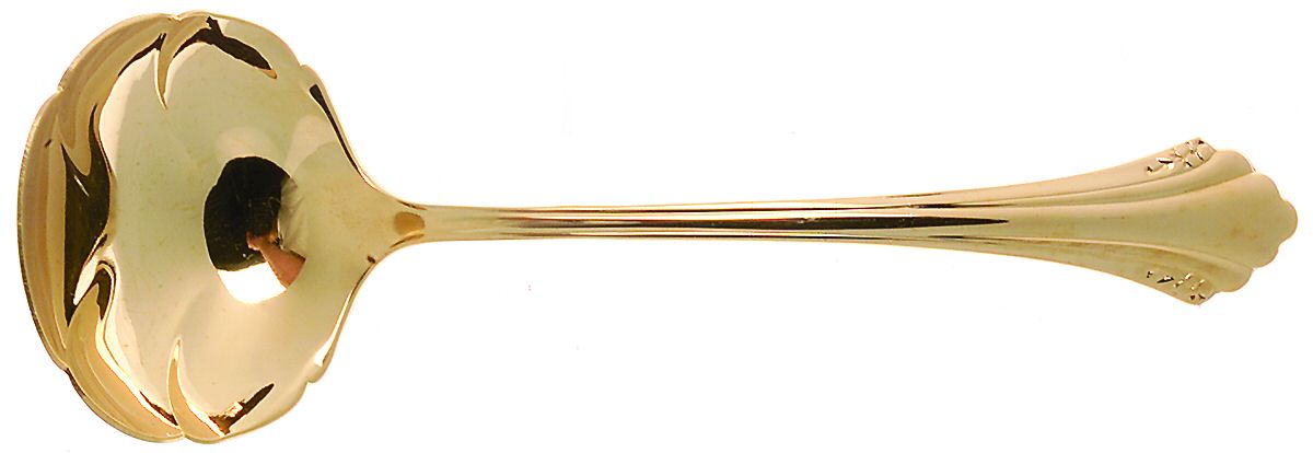 Golden Enchantment (Gold Electroplate, 1986) Solid Gravy Ladle by Oneida Silver-1
