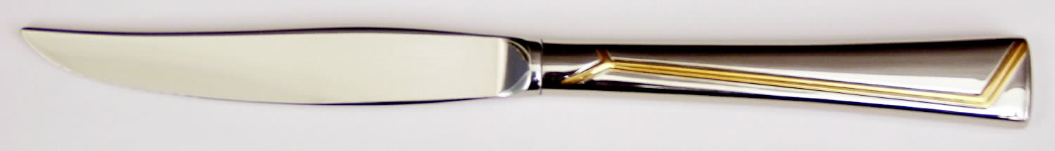 Golden Era (Stainless-Gold Accent) Individual Steak Knife Hollow Handle by Oneida Silver-1