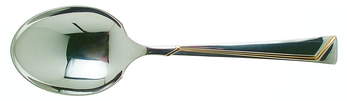 Golden Era (Stainless-Gold Accent) Solid Smooth Casserole Spoon by Oneida Silver-1