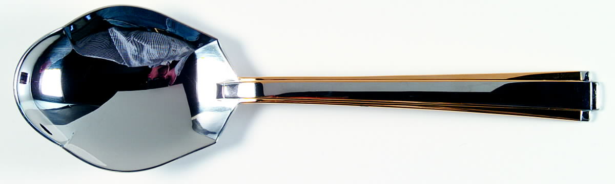Golden Etage (Stainls, Gold Accent) Solid Shell Casserole Spoon by Oneida Silver-1