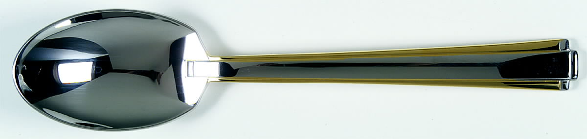 Golden Etage (Stainls, Gold Accent) Dessert/Oval Soup Spoon by Oneida Silver-1