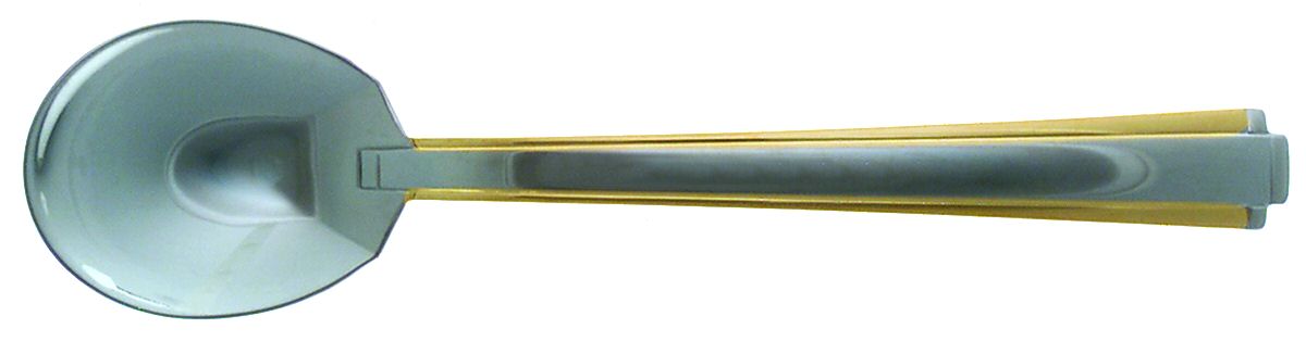 Golden Etage (Stainls, Gold Accent) Round Bowl Soup Spoon (Cream Soup) by Oneida Silver-1
