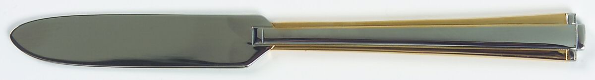 Golden Etage (Stainls, Gold Accent) Flat Handle Butter Spreader by Oneida Silver-1