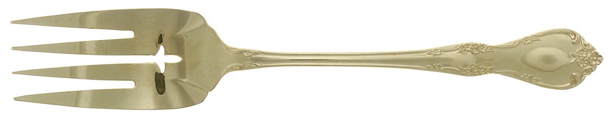 Golden Fredericksburg (Gold Electroplate) Medium Solid Cold Meat Serving Fork by Oneida Silver-1