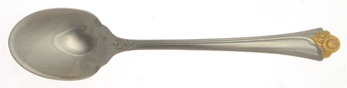 Fantasy Rose (Gold Accent) Sugar Spoon by Oneida Silver-1