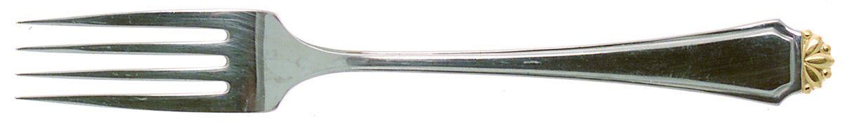 Golden Henley-Group I (Stainless, Gold Accent) Fork by Oneida Silver-1