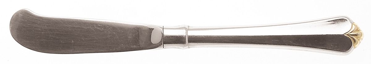 Golden Juilliard (Stainless, Gold Accent) Butter Spreader Hollow Hdl-Paddle/Stainless Blade by Oneida Silver-1