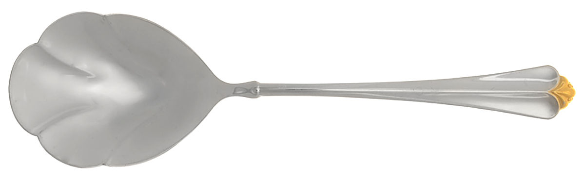 Golden Juilliard (Stainless, Gold Accent) Solid Shell Casserole Spoon by Oneida Silver-1