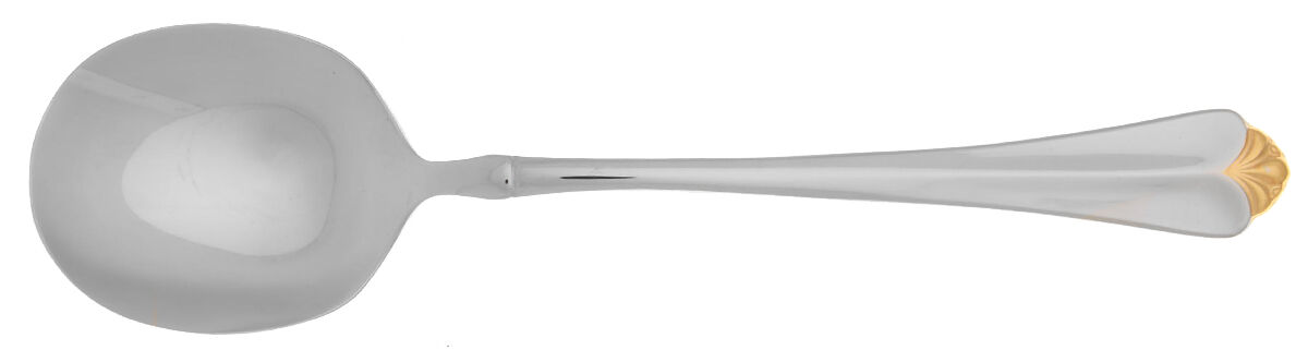 Golden Juilliard (Stainless, Gold Accent) Round Bowl Soup Spoon (Cream Soup) HC by Oneida Silver-1