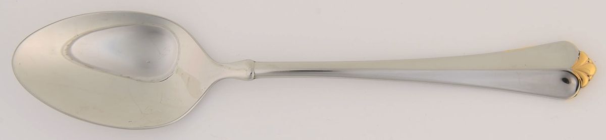 Golden Juilliard (Stainless, Gold Accent) Dessert/Oval Soup Spoon by Oneida Silver-1