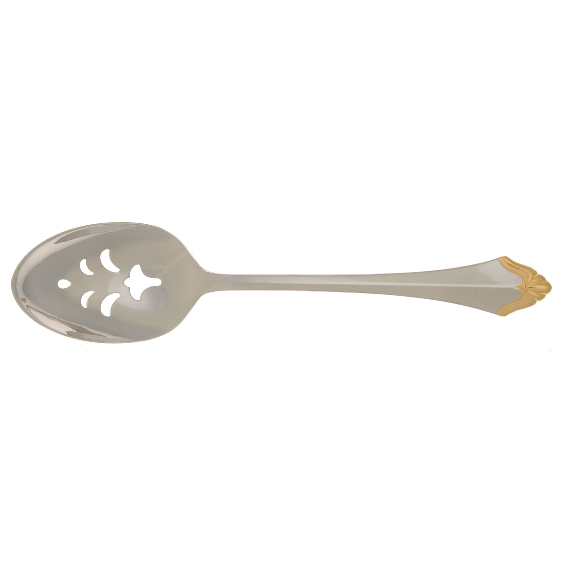 Golden Kenwood-Group I (Stainless-Gold) Pierced Tablespoon (Serving Spoon) by Oneida Silver-1