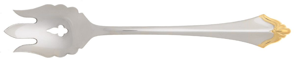 Golden Kenwood-Group I (Stainless-Gold) Vegetable Serving Fork Solid  HC by Oneida Silver-1