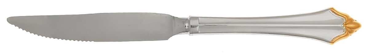 Golden Kenwood-Group I (Stainless-Gold) Steak Knife Individual Hollow, Serrate HC by Oneida Silver-1