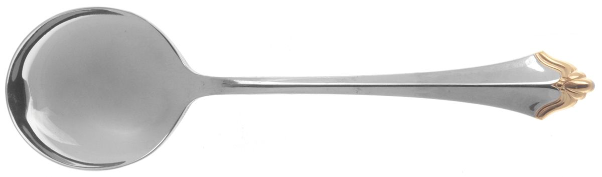 Golden Kenwood-Group I (Stainless-Gold) Round Bowl Soup Spoon (Bouillon) by Oneida Silver-1
