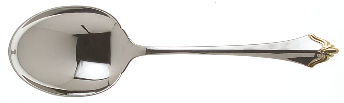 Golden Kenwood-Group I (Stainless-Gold) Solid Smooth Casserole Spoon by Oneida Silver-1