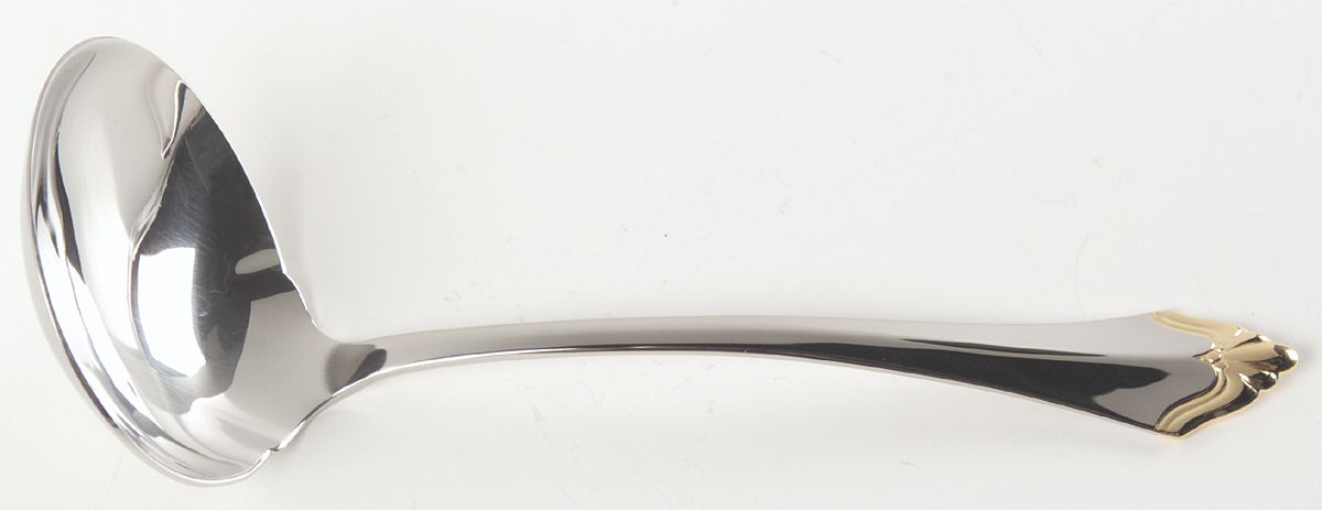 Golden Kenwood-Group I (Stainless-Gold) Solid Gravy Ladle by Oneida Silver-1