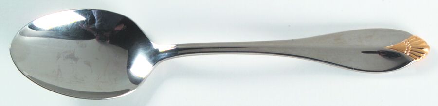 Golden Kingswood (Stainless, Gold Accent) Place/Oval Soup Spoon by Oneida Silver-1