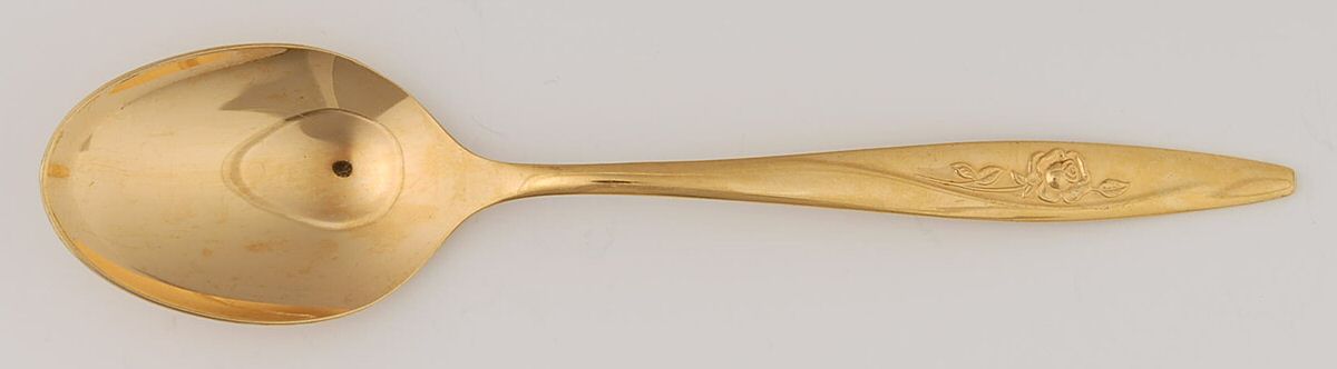 Golden Lasting Rose (Gold Electroplate) Place/Oval Soup Spoon by Oneida Silver-1
