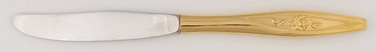 Golden Lasting Rose (Gold Electroplate) Modern Hollow Knife by Oneida Silver-1