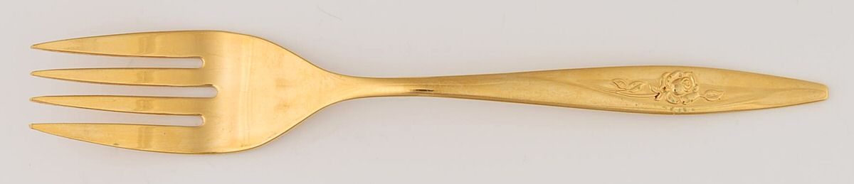 Golden Lasting Rose (Gold Electroplate) Individual Salad Fork by Oneida Silver-1