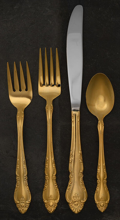 Golden Malmaison (Gold Electroplate) 4 Piece Place Setting by Oneida Silver-1