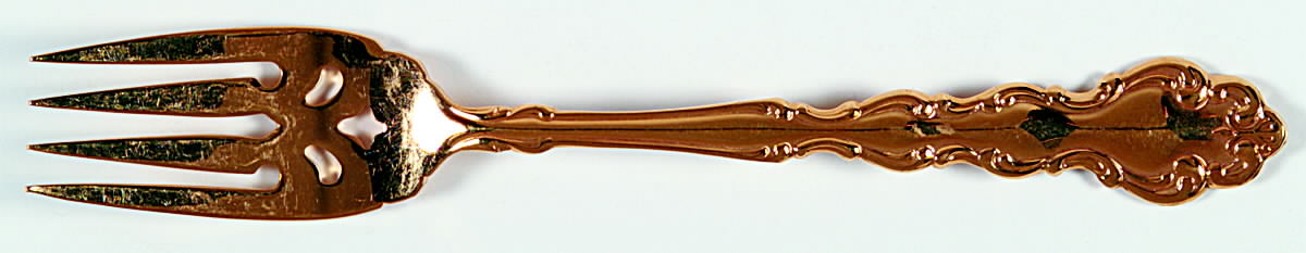 Golden Modern Baroque (Gold Electroplated) Individual Salad Fork by Oneida Silver-1