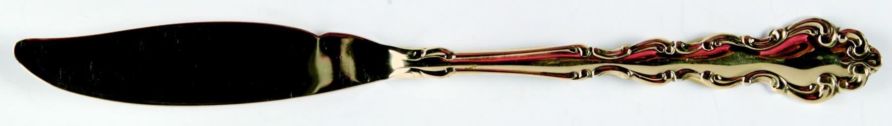 Golden Modern Baroque (Gold Electroplated) Individual Solid Fish Knife by Oneida Silver-1