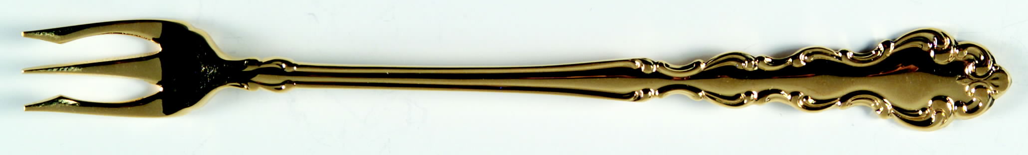 Golden Modern Baroque (Gold Electroplated) Cocktail/Seafood Fork by Oneida Silver-1