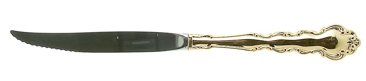Golden Modern Baroque (Gold Electroplated) Individual Steak Knife Hollow Handle by Oneida Silver-1