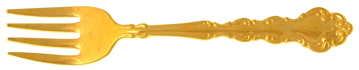 Golden Modern Baroque (Gold Electroplated) Baby Fork by Oneida Silver-1