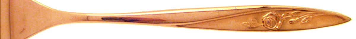 Golden Morning Rose (Gold Electroplate) Medium Solid Cold Meat Serving Fork by Oneida Silver-1