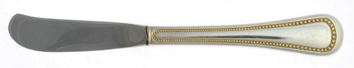 Golden Patrician (Silverplate, Gold Accent) Butter Spreader Hollow Hdl-Paddle/Stainless Blade by Oneida Silver-1