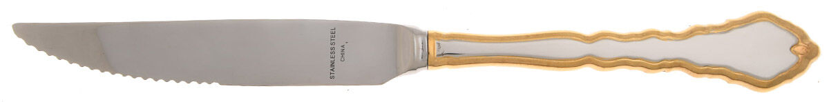 Golden Royal Chippendale (Stainless, 1987) Steak Knife Individual Hollow, Serrate HC by Oneida Silver-1