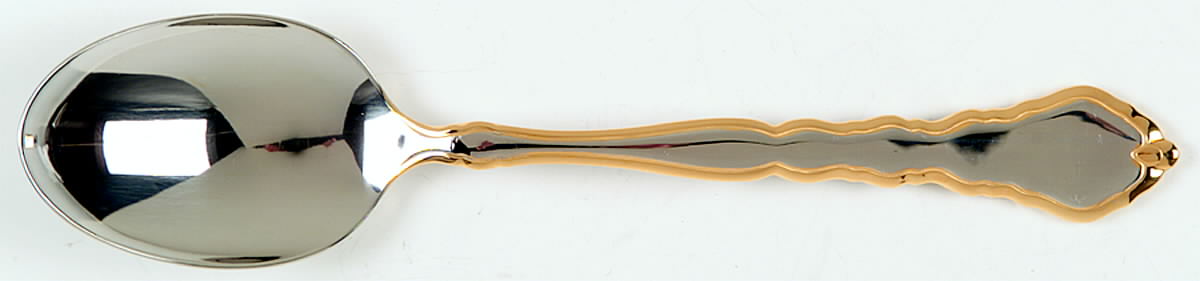 Golden Royal Chippendale (Stainless, 1987) Place/Oval Soup Spoon by Oneida Silver-1