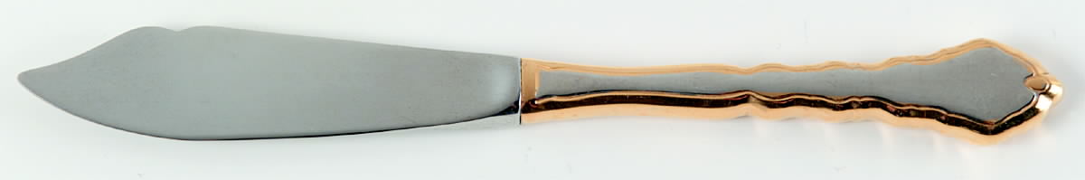 Golden Royal Chippendale (Stainless, 1987) Hollow Handle Master Butter Knife by Oneida Silver-1