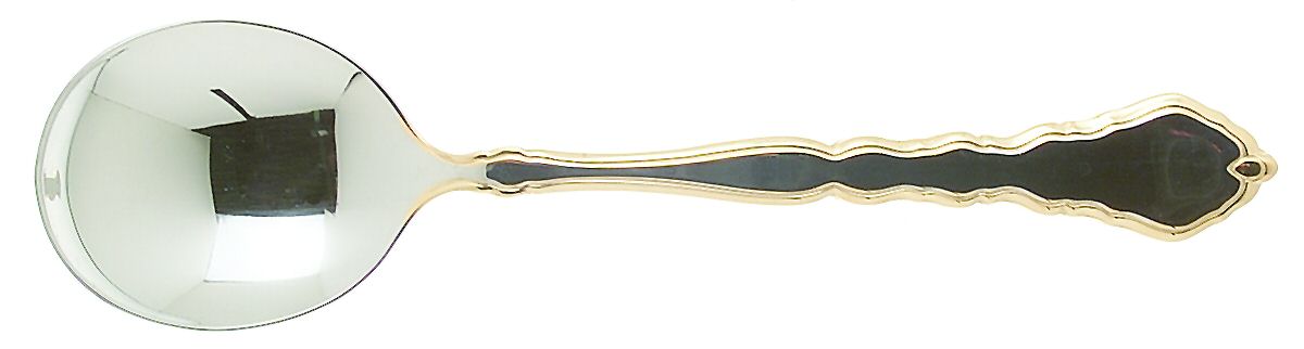 Golden Royal Chippendale (Stainless, 1987) Round Bowl Soup Spoon (Gumbo) by Oneida Silver-1