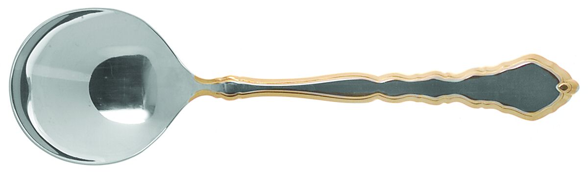 Golden Royal Chippendale (Stainless, 1987) Round Bowl Soup Spoon (Cream Soup) by Oneida Silver-1