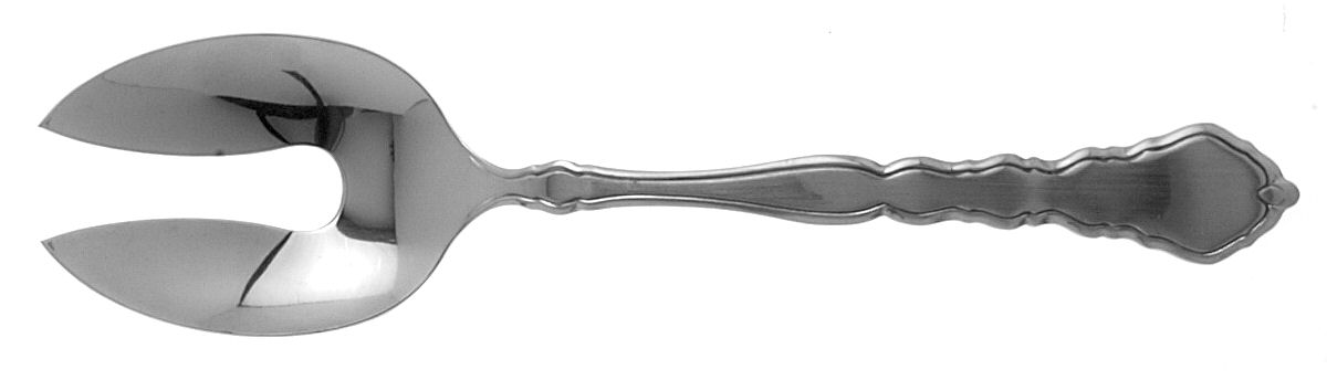 Golden Royal Chippendale (Stainless, 1987) Pierced Tablespoon (Serving Spoon) by Oneida Silver-1