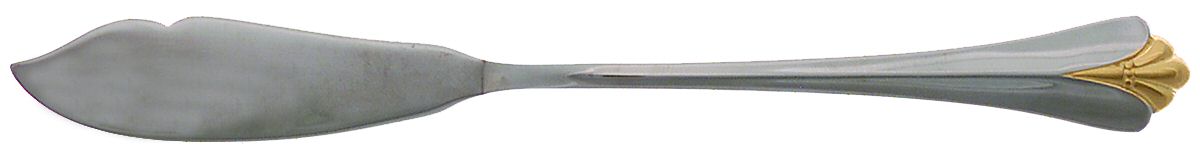 Golden Royal Flute (Stainless, Gold Accent) Flat Handle Master Butter Knife by Oneida Silver-1