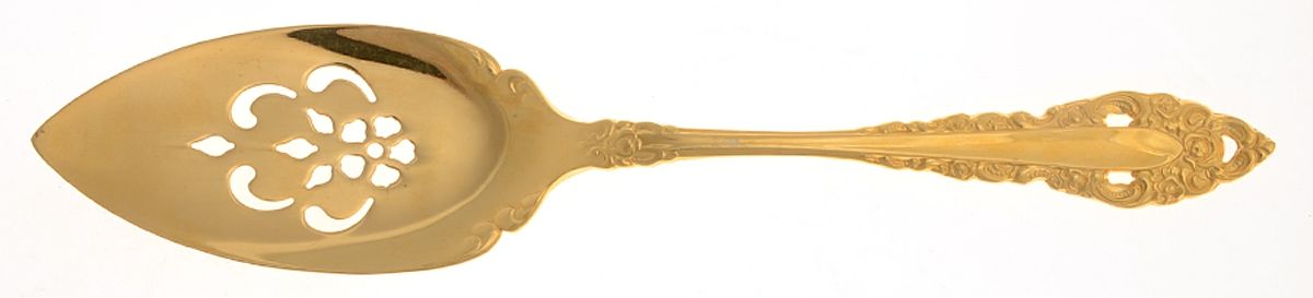 Golden Royal Grandeur (Gold Electroplate, 1975) Server-Pie/Solid-Pierced by Oneida Silver-1