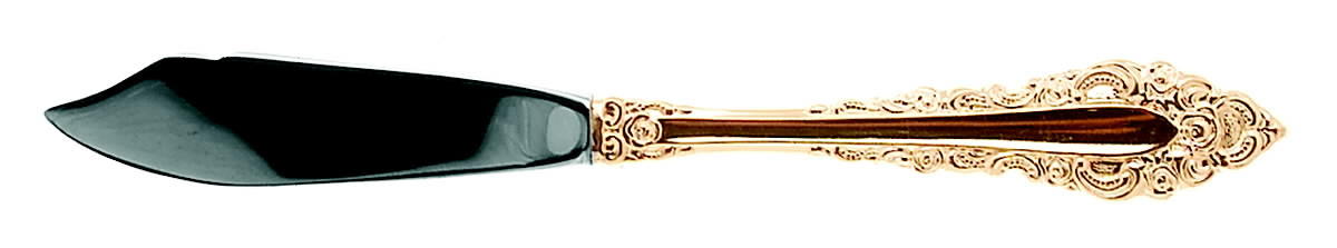Golden Royal Grandeur (Gold Electroplate, 1975) Hollow Handle Master Butter Knife by Oneida Silver-1
