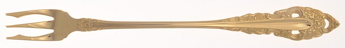 Golden Royal Grandeur (Gold Electroplate, 1975) Cocktail/Seafood Fork by Oneida Silver-1