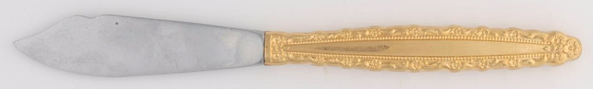 Golden Royal Lace (Gold Electroplate) Hollow Handle Master Butter Knife by Oneida Silver-1