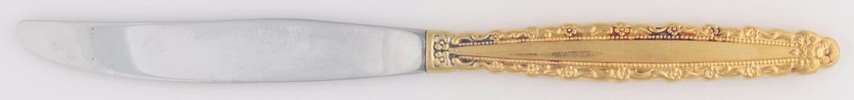 Golden Royal Lace (Gold Electroplate) Modern Hollow Knife by Oneida Silver-1