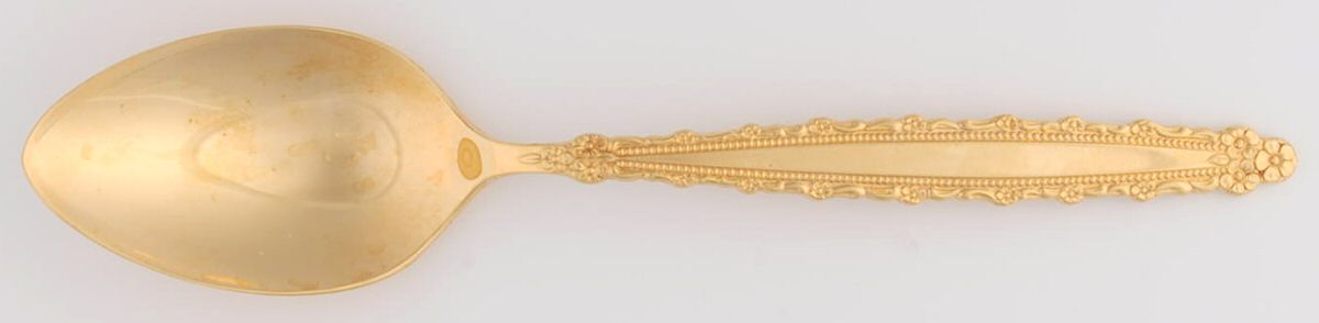 Golden Royal Lace (Gold Electroplate) Tablespoon (Serving Spoon) by Oneida Silver-1